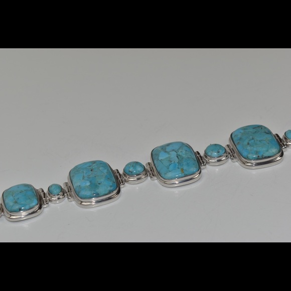 Turquoise Bracelet with Silver trimming ❤️ - Picture 3 of 6